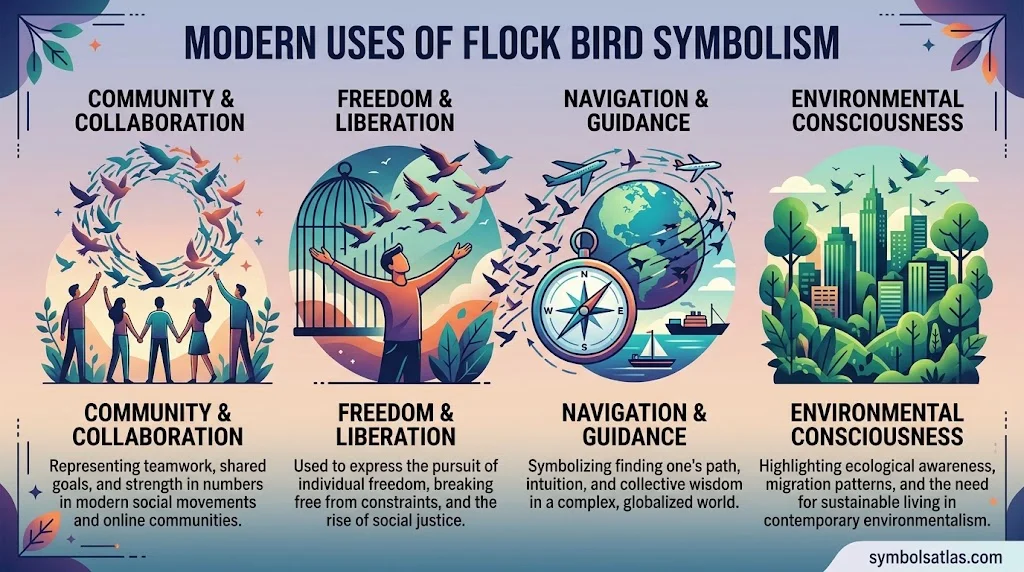 Modern Uses of Flock Bird Symbolism